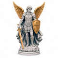 St. Michael the Archangel Statue - 3D Printed Religious Figurine with Golden Wings, Sword & Shield - Catholic Home Altar Decor (6 inch)