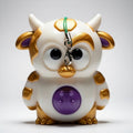 "Golden Cow Keychain Charm - Cute 3D Printed Collectible"