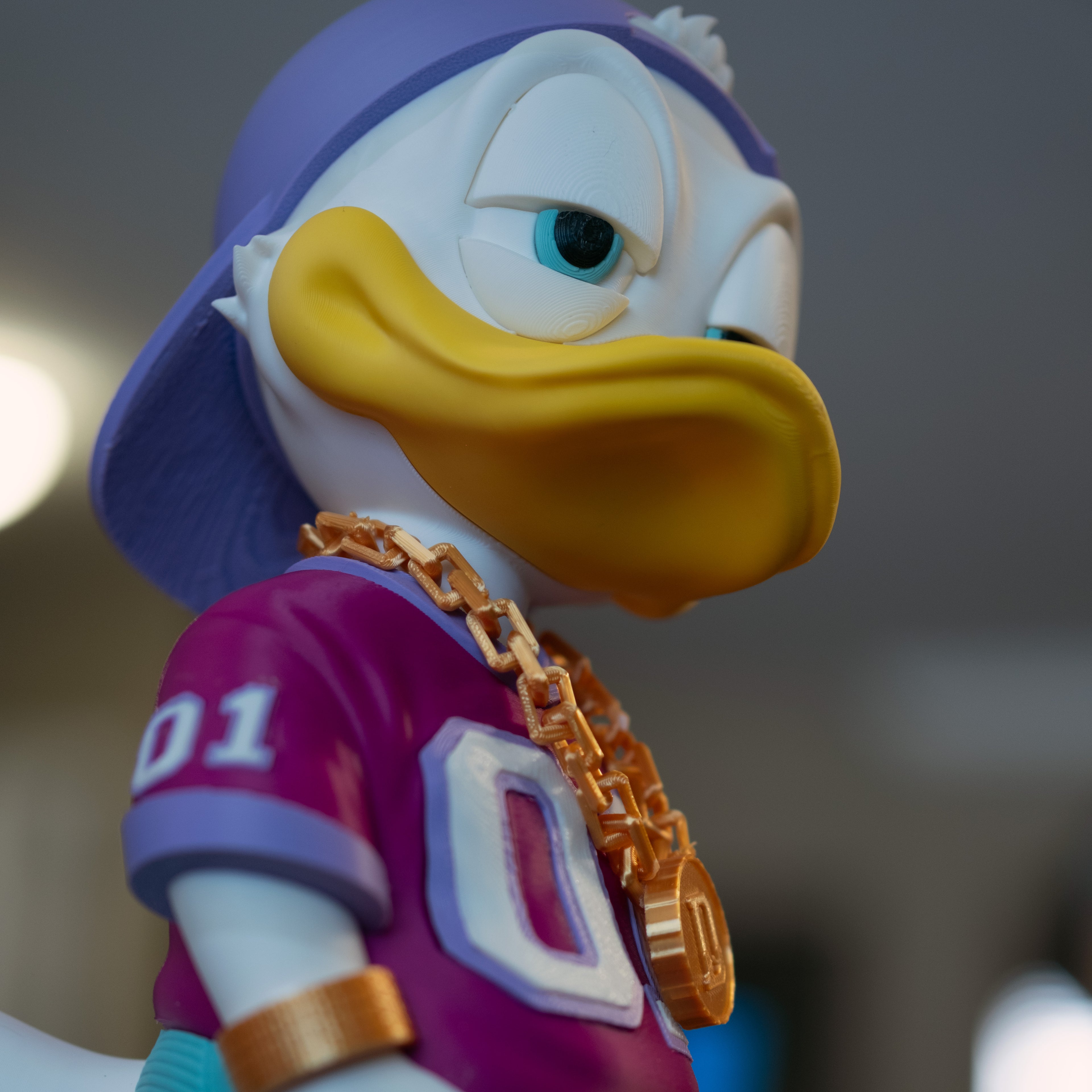 Bling Donald Duck Figure - Hip Hop Streetwear Collectible Statue 3D Printed
