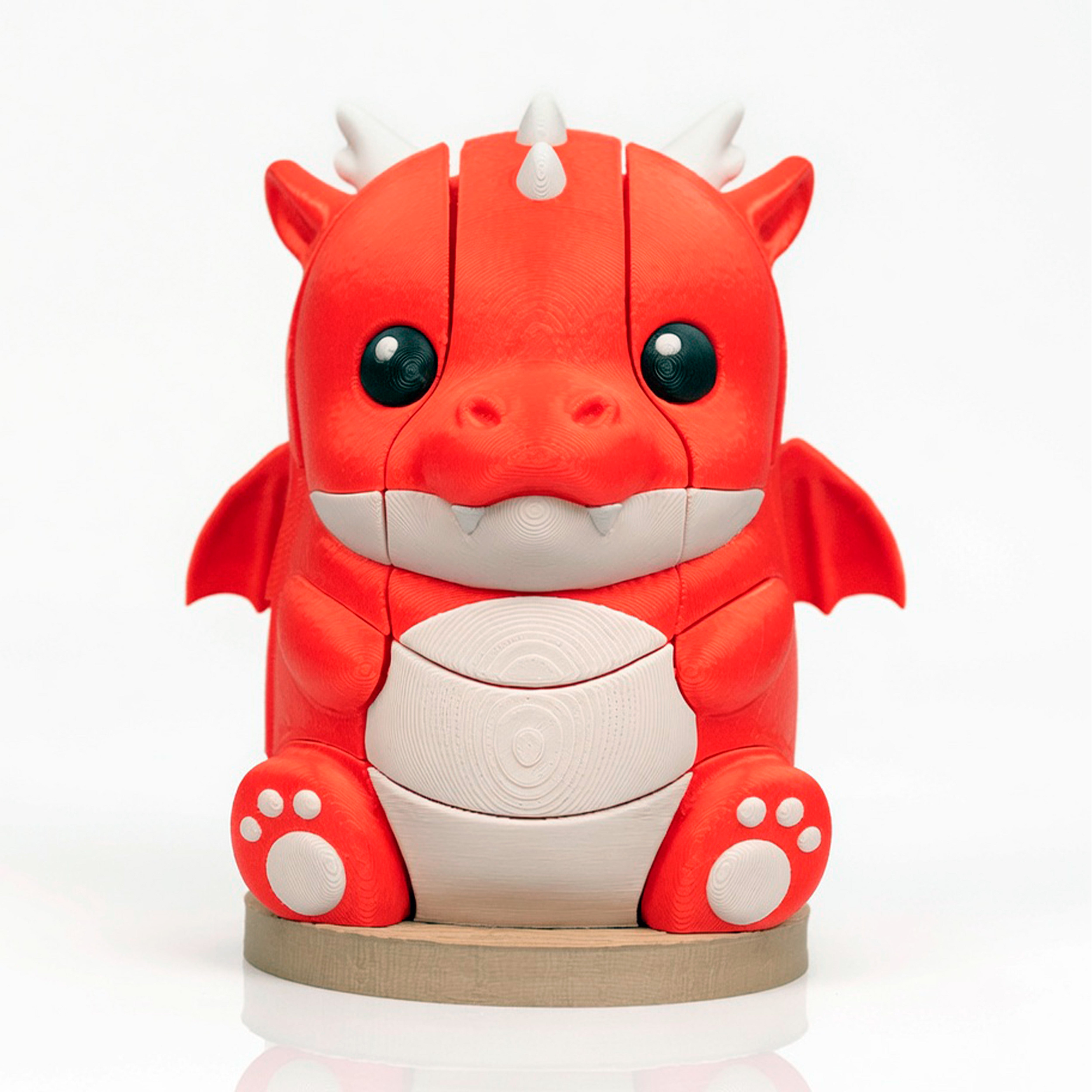 3D Printed Dragon Puzzle - Articulated Red Dragon Fidget Toy – 3D