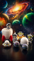 Space Adventure 3D Printed Rocket Kit with Astronauts, UFO & Aliens