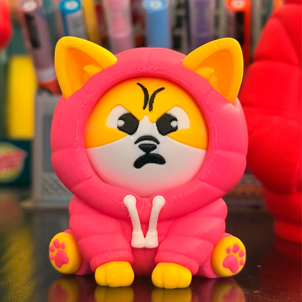 Moodie: Pink Moody Kitten Keychain | Handmade 3D Printed Collectible