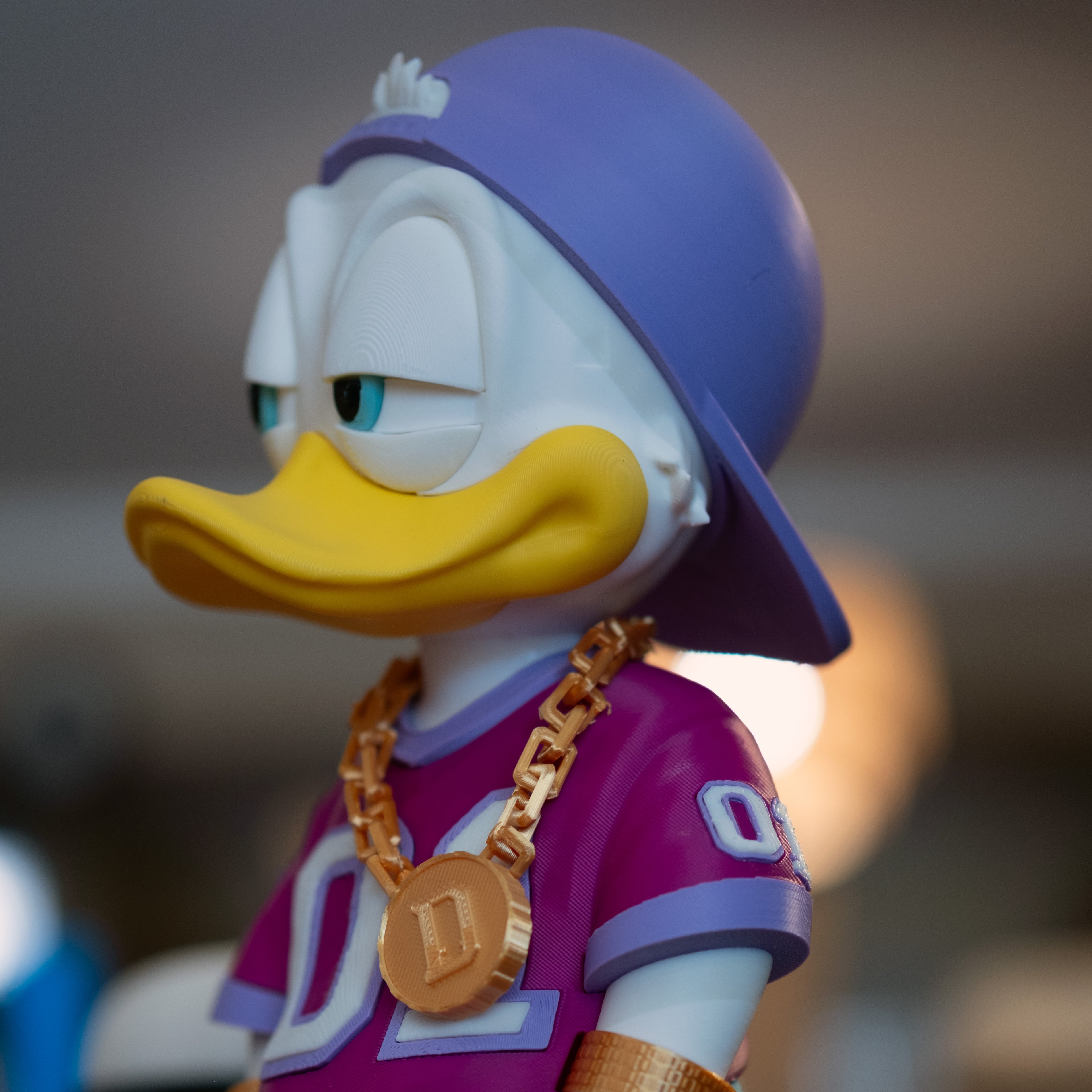 Bling Donald Duck Figure - Hip Hop Streetwear Collectible Statue 3D Printed