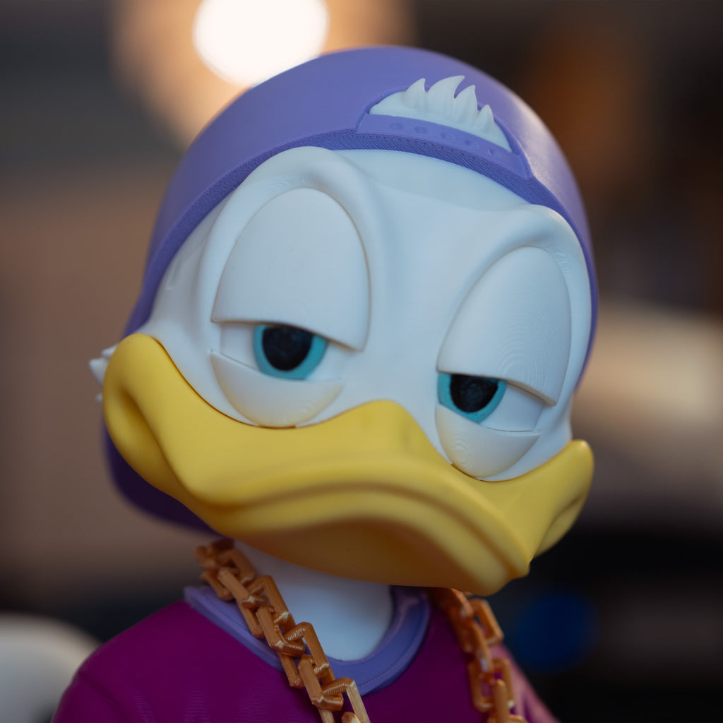 Bling Donald Duck Figure - Hip Hop Streetwear Collectible Statue 3D Printed