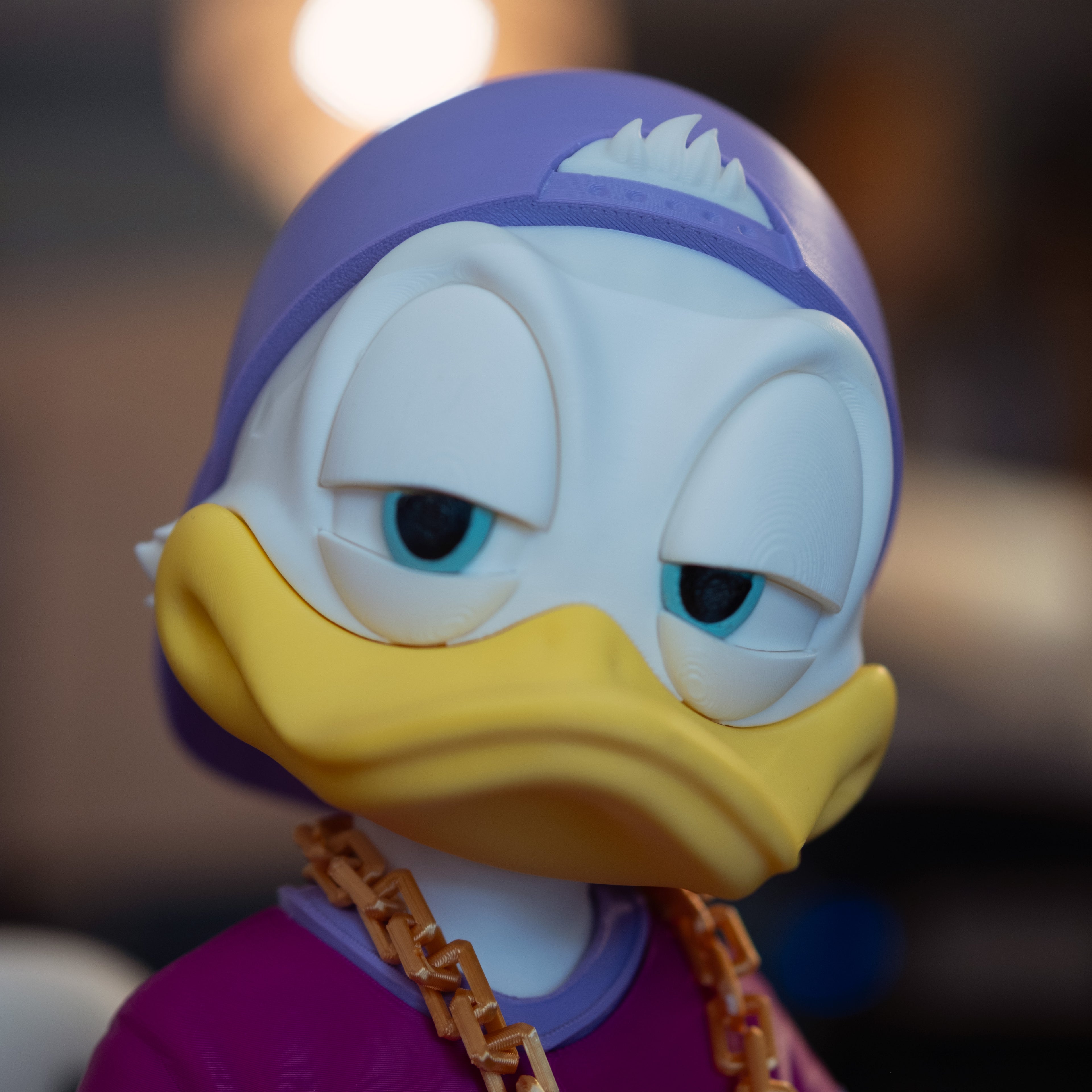 Bling Donald Duck Figure - Hip Hop Streetwear Collectible Statue 3D Printed