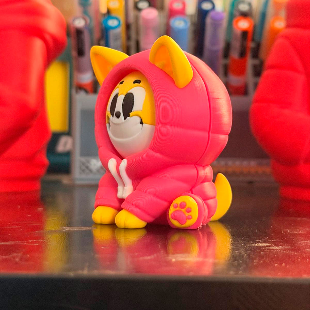 Moodie: Pink Moody Kitten Keychain | Handmade 3D Printed Collectible