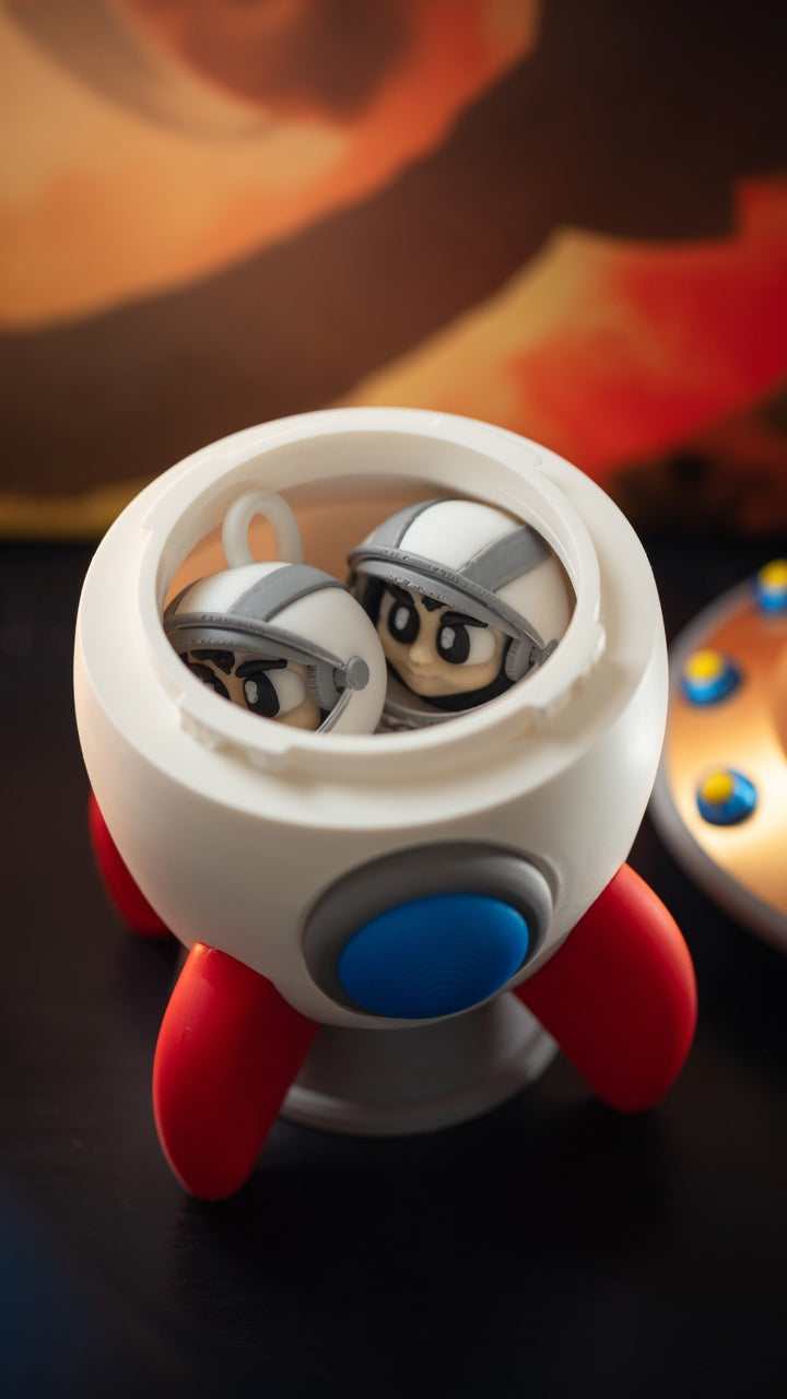 Space Adventure 3D Printed Rocket Kit with Astronauts, UFO & Aliens