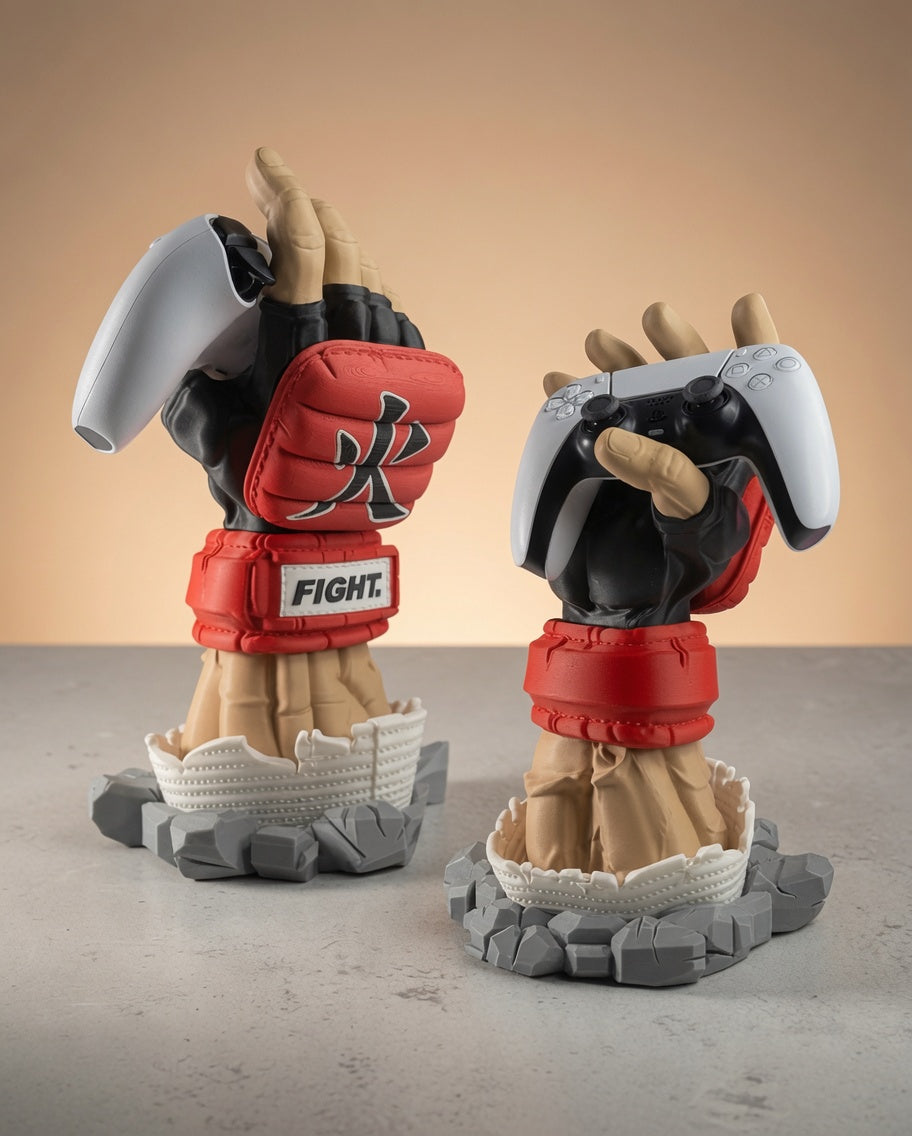"FIGHT." Street Fighter Red Glove Hand - PS5 Controller Stand