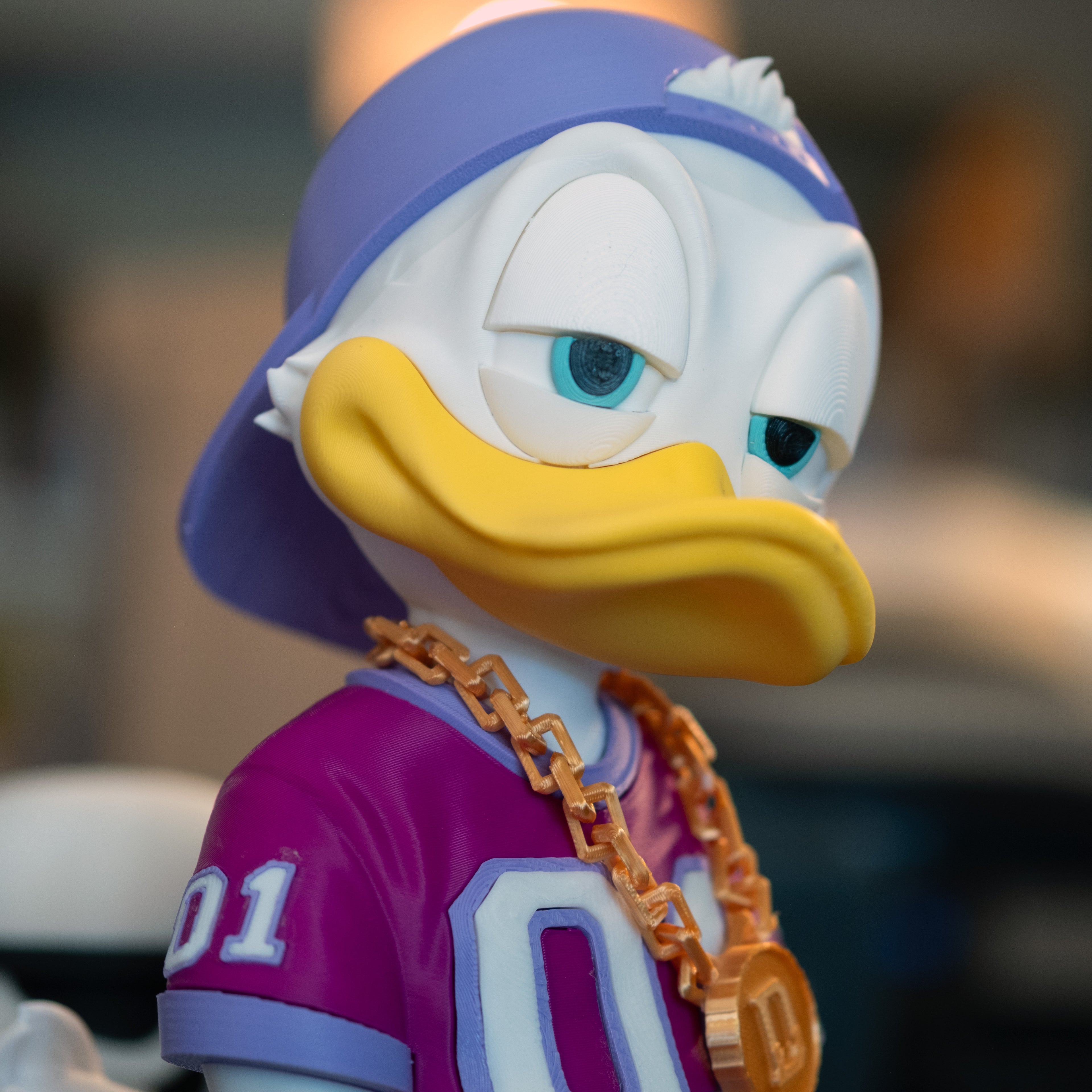 Bling Donald Duck Figure - Hip Hop Streetwear Collectible Statue 3D Printed