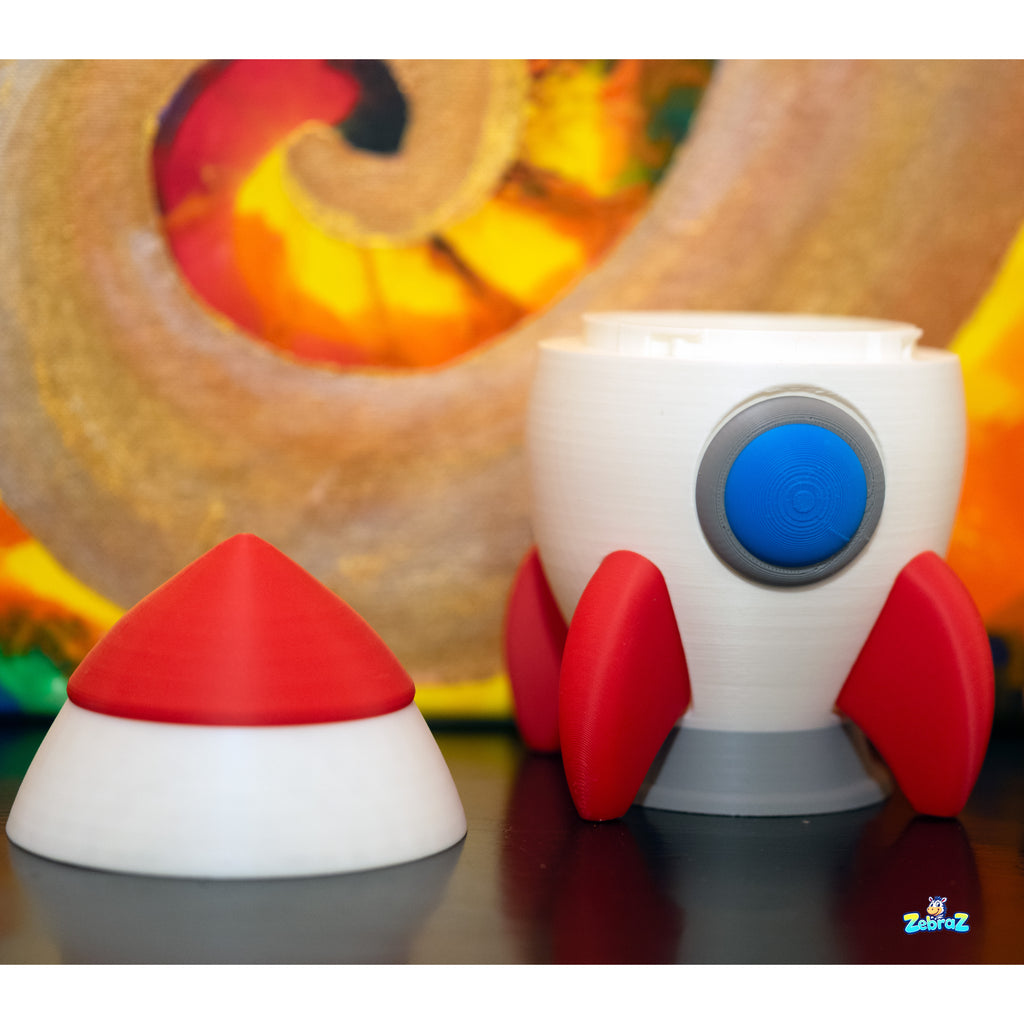 Space Adventure 3D Printed Rocket Kit with Astronauts, UFO & Aliens