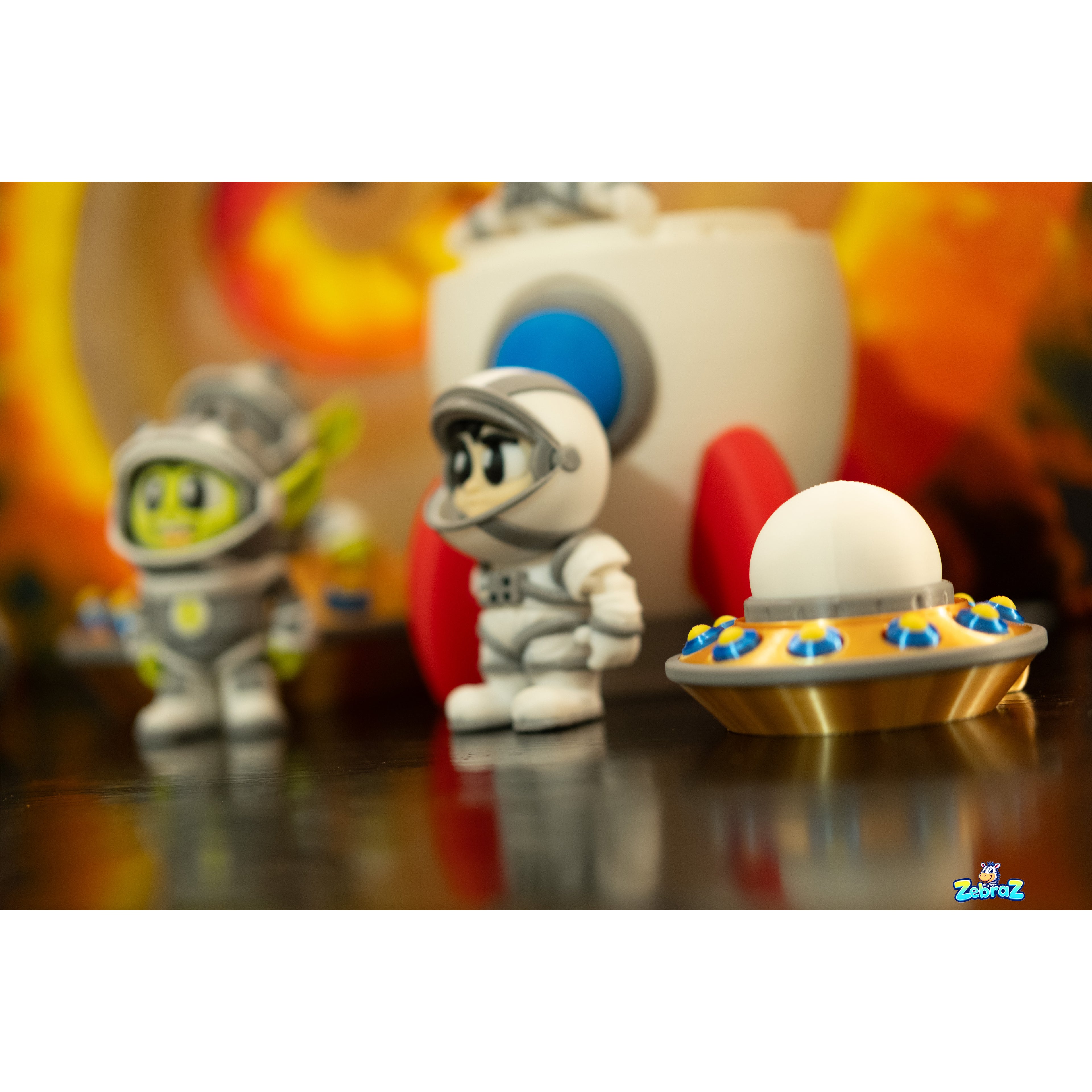 Space Adventure 3D Printed Rocket Kit with Astronauts, UFO & Aliens