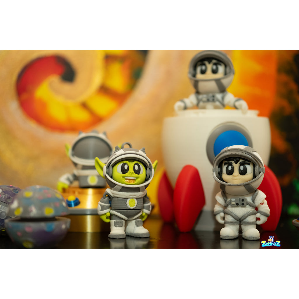 Space Adventure 3D Printed Rocket Kit with Astronauts, UFO & Aliens
