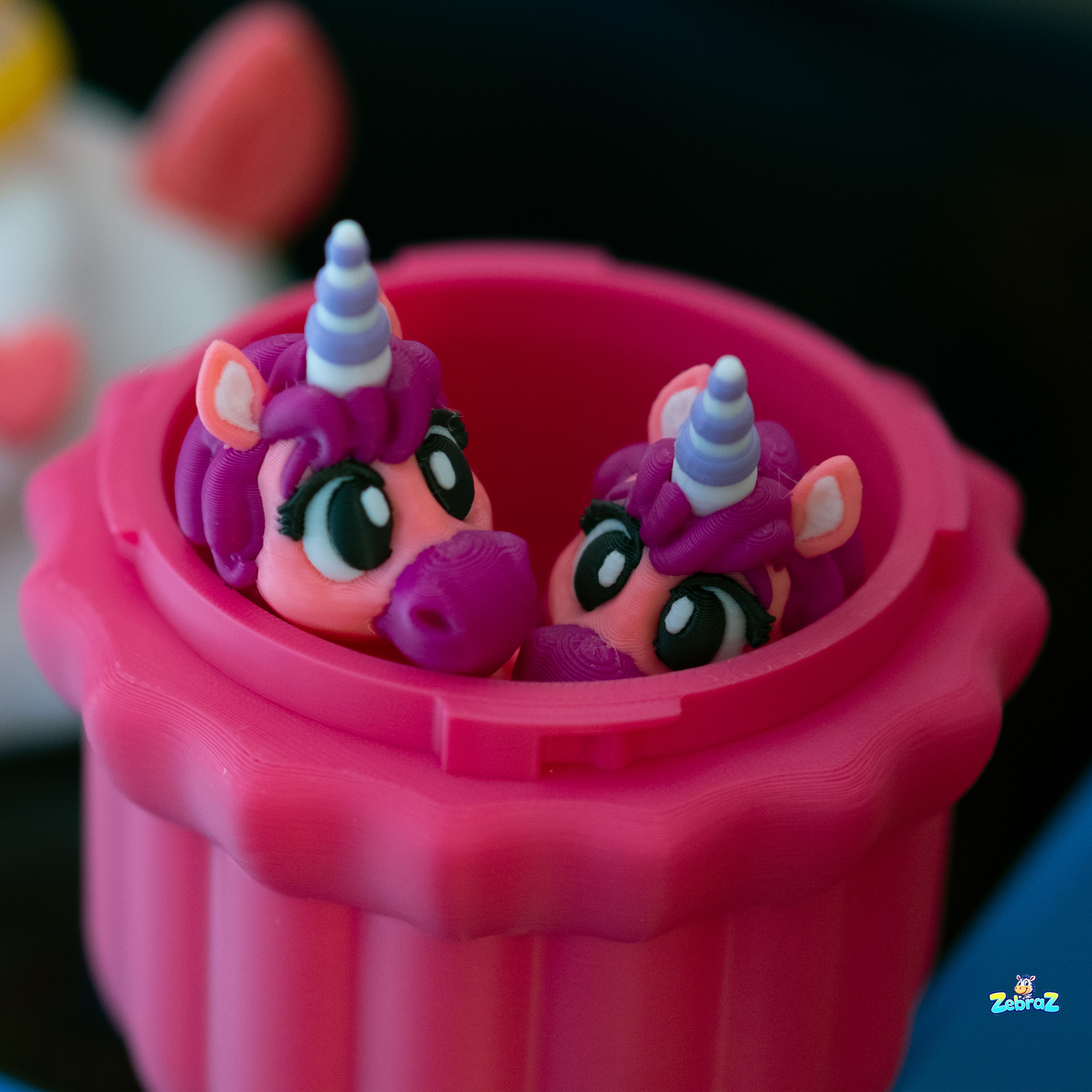 Unicorn Cupcake Surprise - 3D Printed Playset with Unicorns & Click-Click Toy