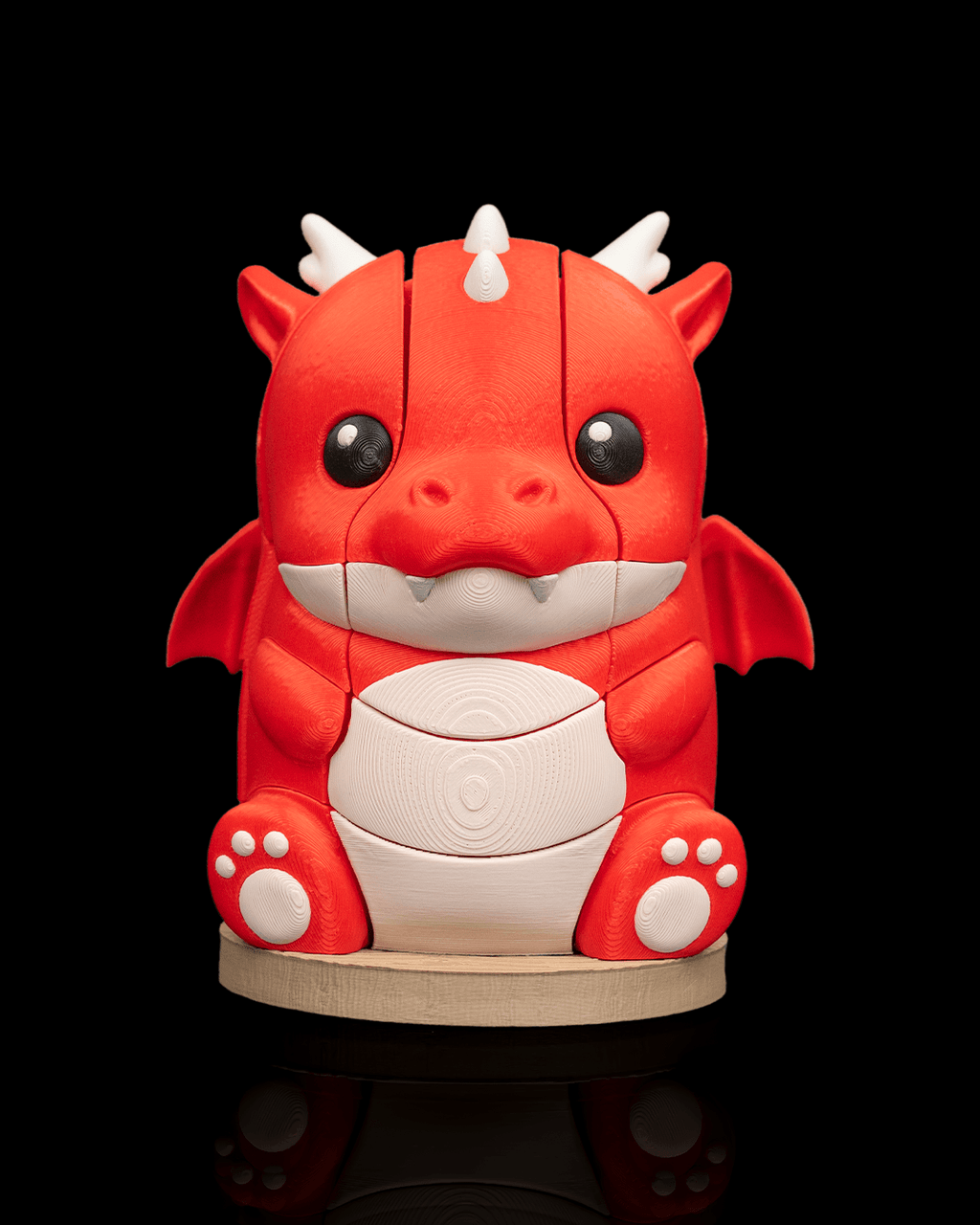 3D Printed Dragon Puzzle - Articulated Red Dragon Fidget Toy