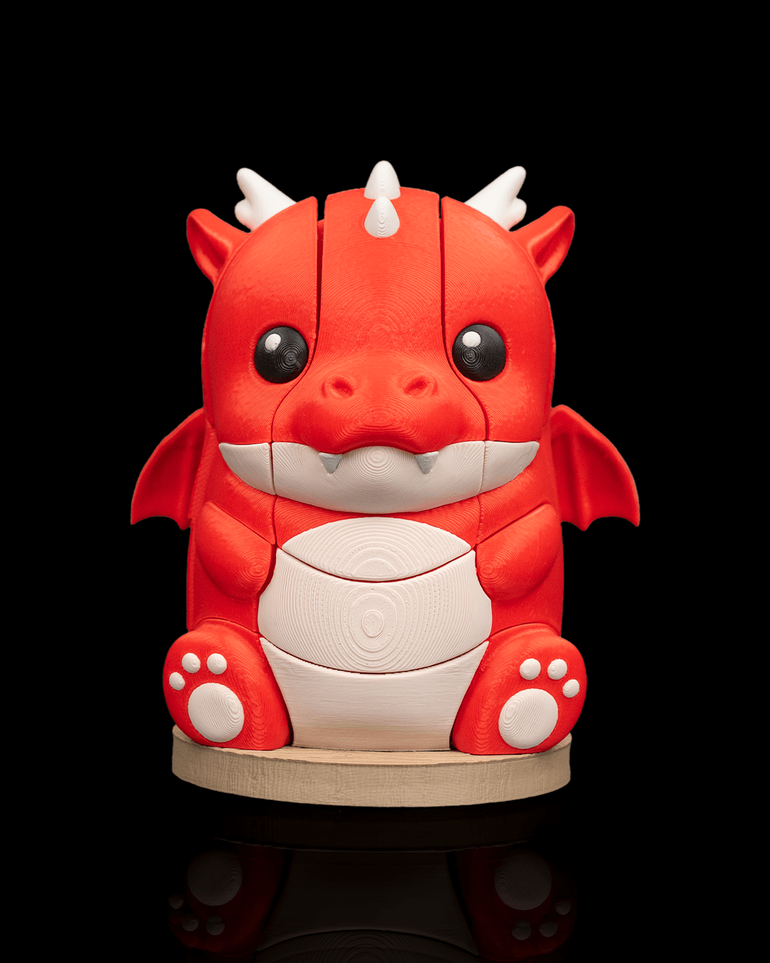 3D Printed Dragon Puzzle - Articulated Red Dragon Fidget Toy