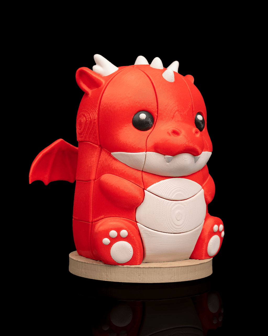 3D Printed Dragon Puzzle - Articulated Red Dragon Fidget Toy