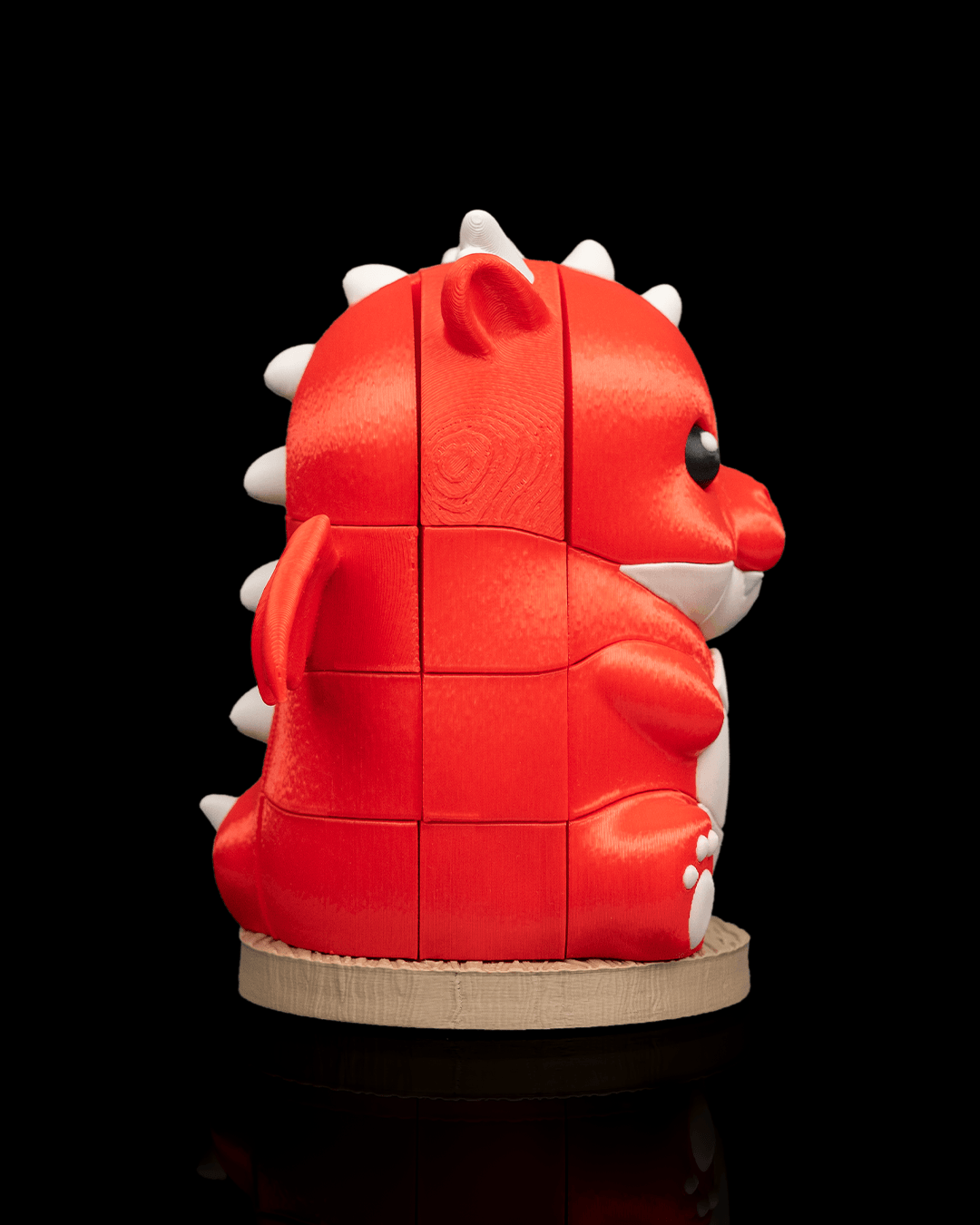 3D Printed Dragon Puzzle - Articulated Red Dragon Fidget Toy