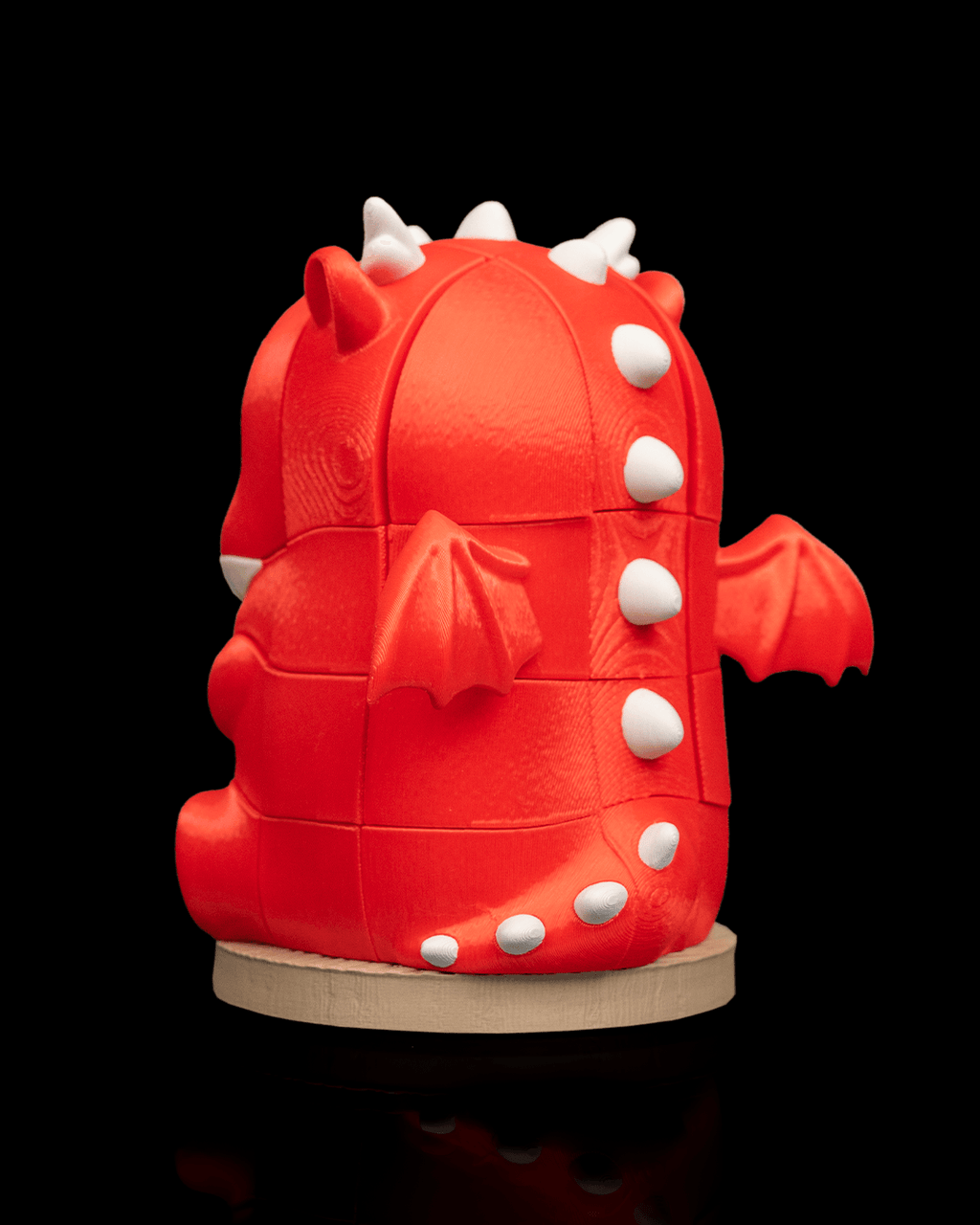 3D Printed Dragon Puzzle - Articulated Red Dragon Fidget Toy