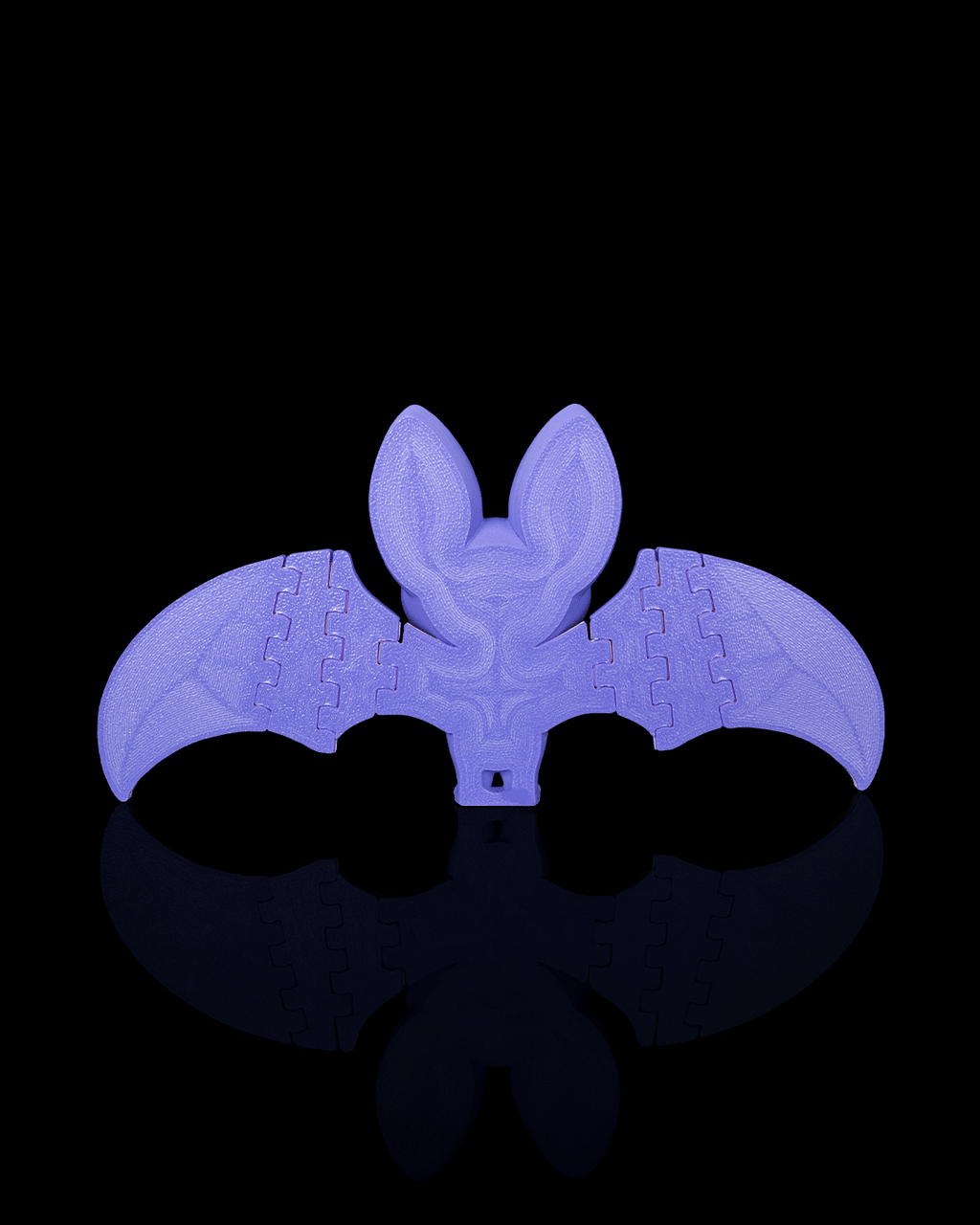 Cute Purple Bat Keychain 3D Printed – Kawaii Heart Hands Articulated Pink Wings – Halloween Bag Charm Desk Decor Collectible Gift PLA