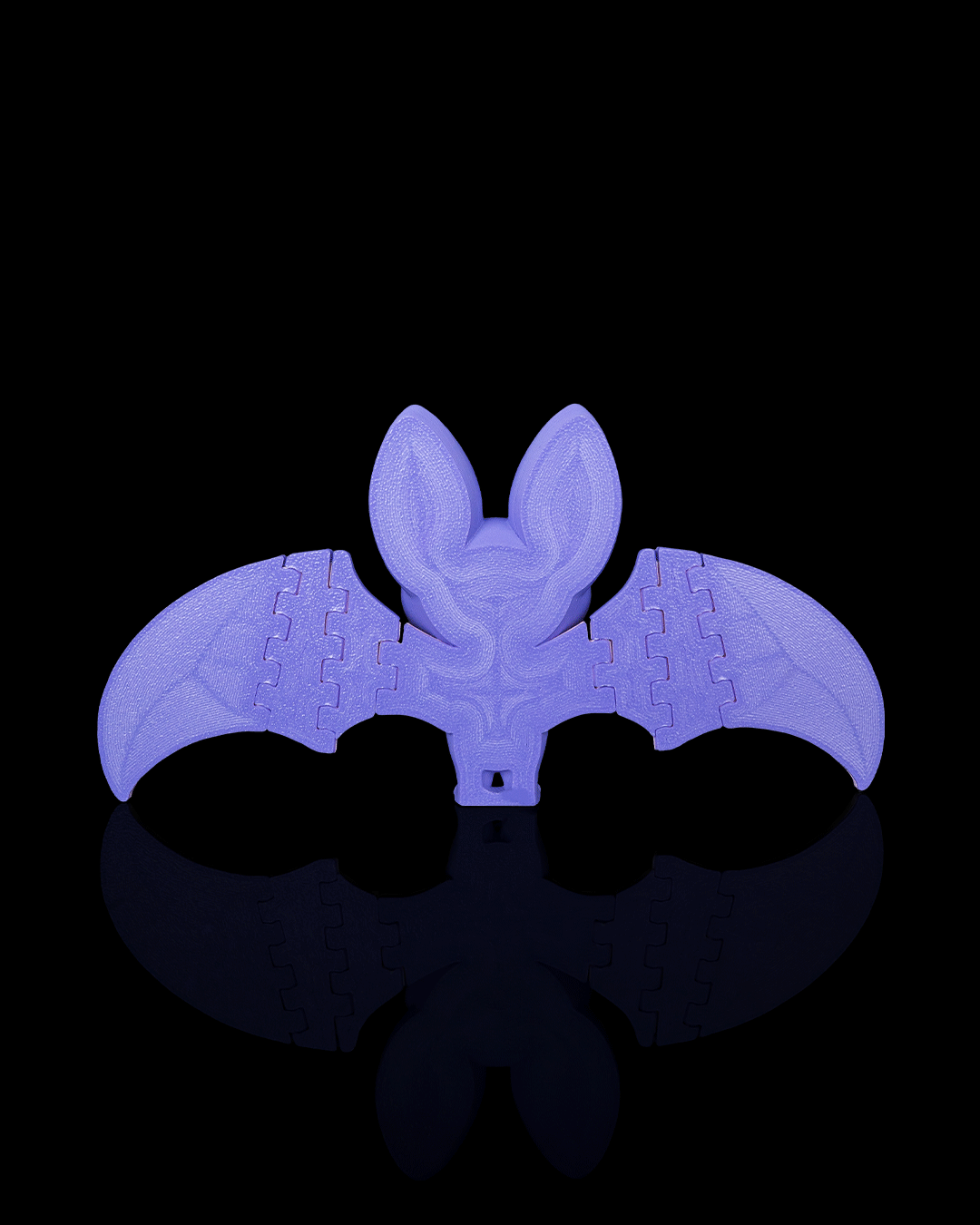 Cute Purple Bat Keychain 3D Printed – Kawaii Heart Hands Articulated Pink Wings – Halloween Bag Charm Desk Decor Collectible Gift PLA