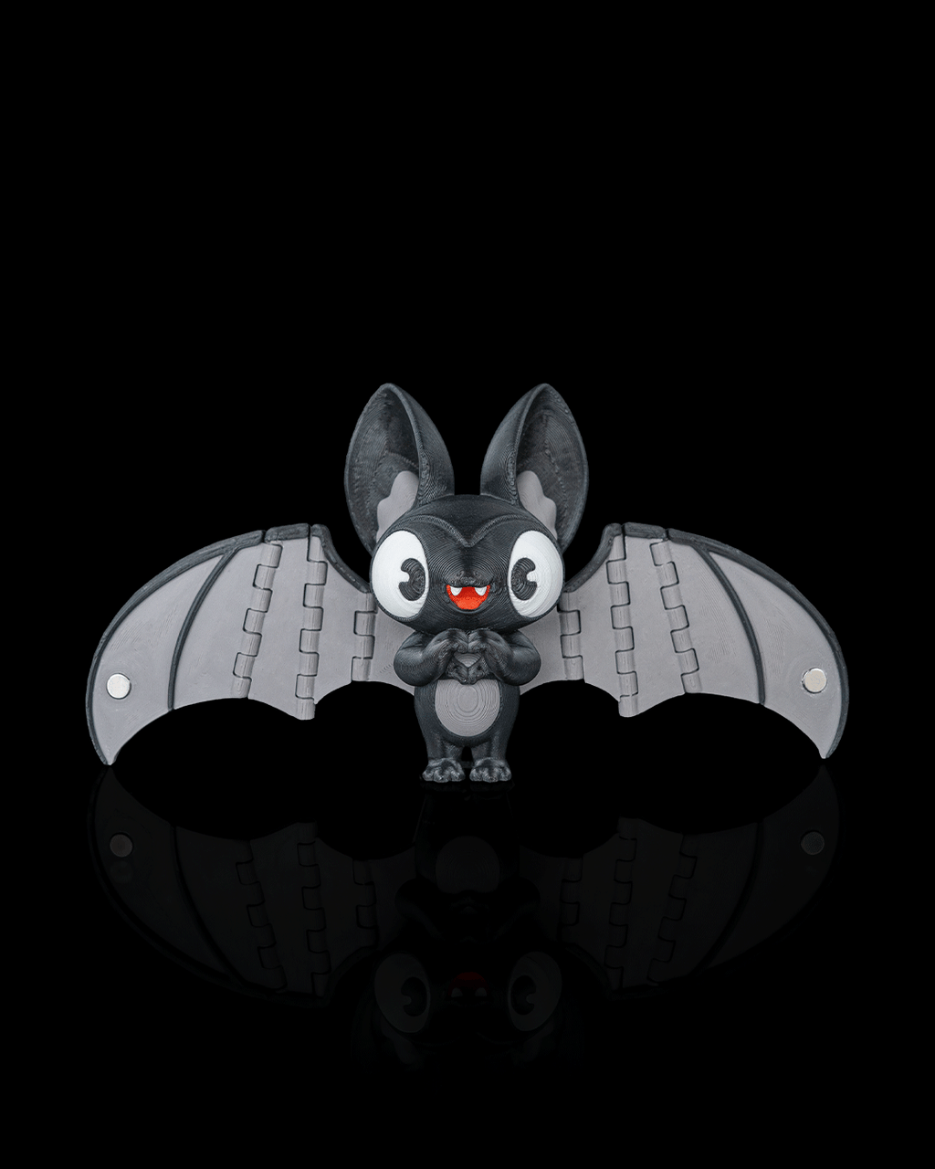 Cute Purple Bat Keychain 3D Printed – Kawaii Heart Hands Articulated Pink Wings – Halloween Bag Charm Desk Decor Collectible Gift PLA