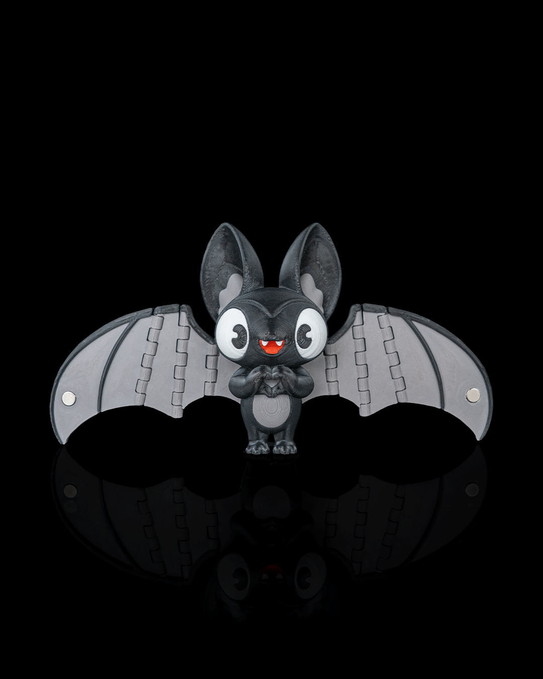 Cute Purple Bat Keychain 3D Printed – Kawaii Heart Hands Articulated Pink Wings – Halloween Bag Charm Desk Decor Collectible Gift PLA