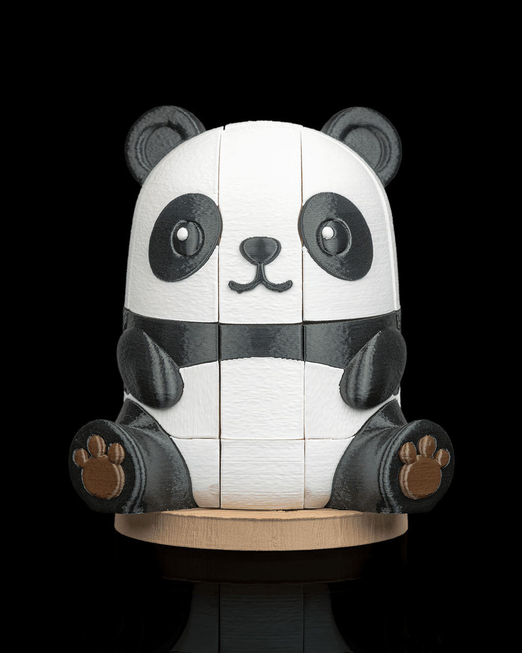 3D Printed Panda Puzzle - Cute Interlocking Panda Bear Building Toy | Articulated Puzzle in PLA