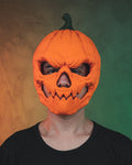 3D-Printed Pumpkin Head Halloween Mask – Available in 3 Sizes – Scary Full-Face Pumpkin Mask for Adults, Ideal for Costume Parties and Cosplay