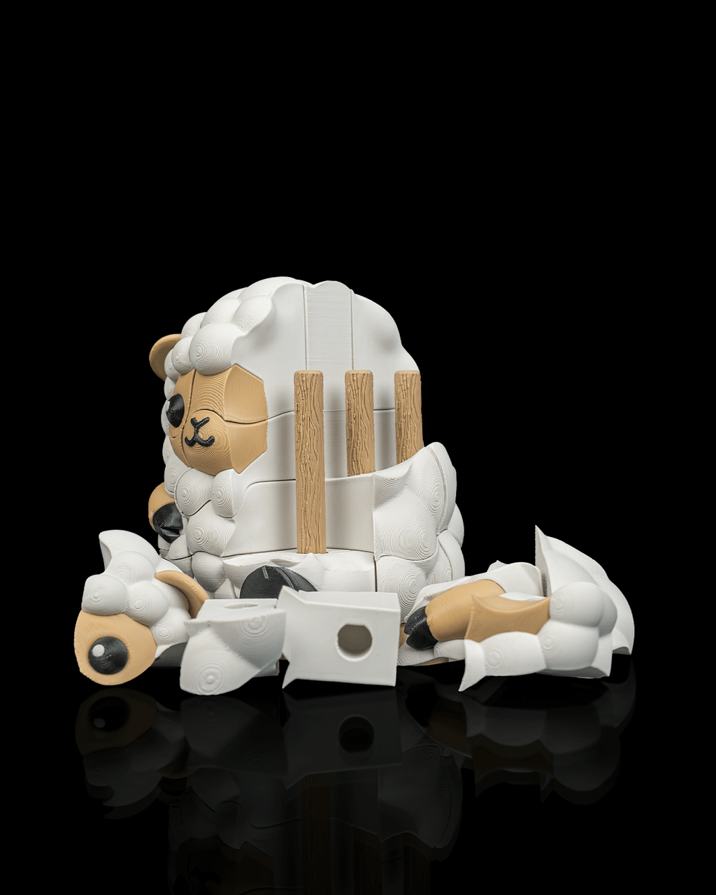 3D Printed Sheep Puzzle - Cute Interlocking Lamb Building Toy | Articulated Puzzle in PLA