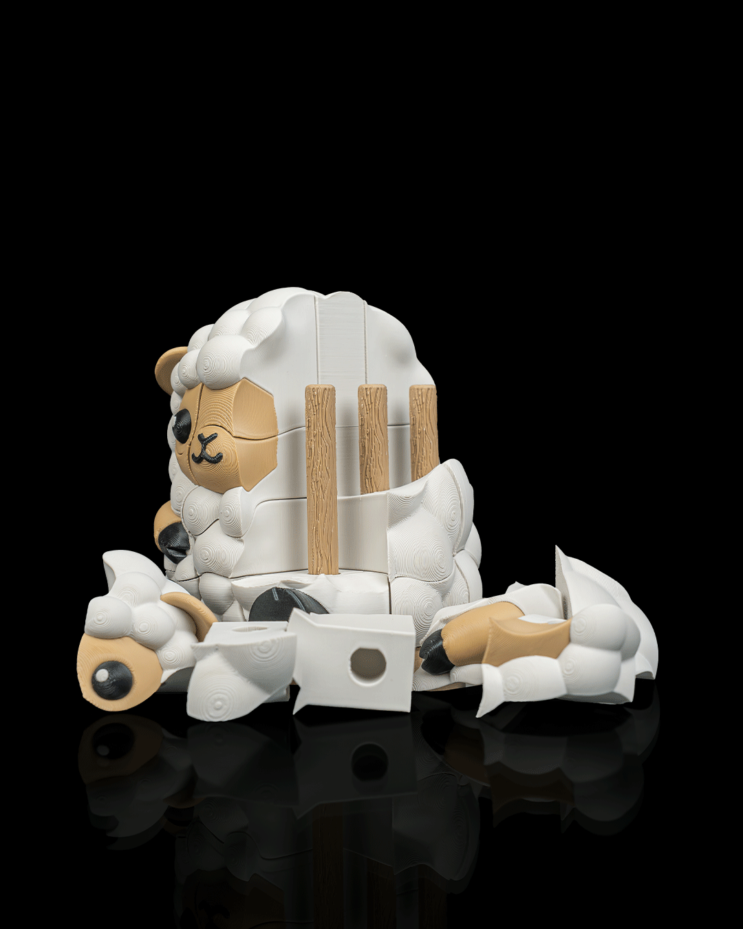 3D Printed Sheep Puzzle - Cute Interlocking Lamb Building Toy | Articulated Puzzle in PLA