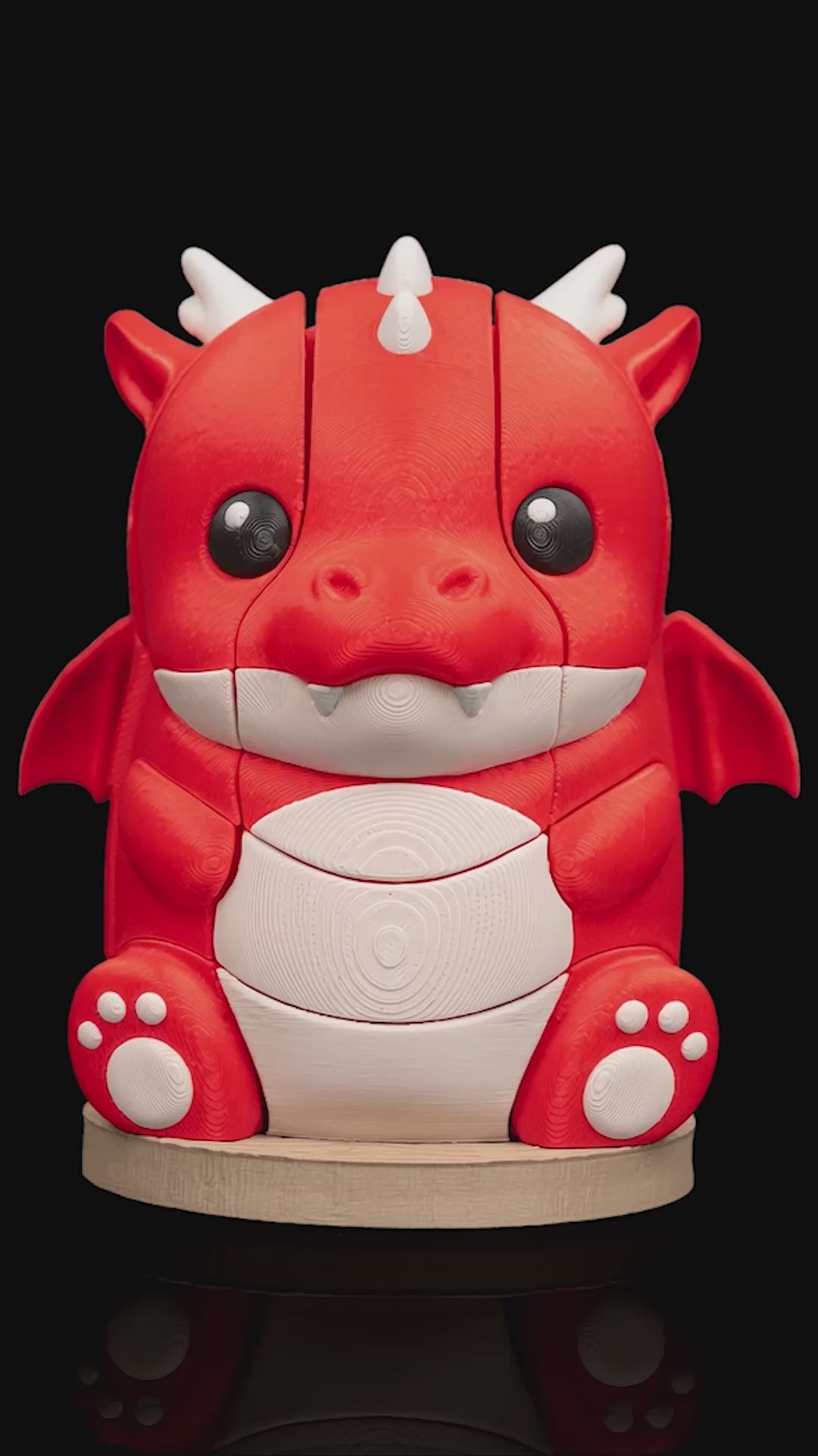 3D Printed Dragon Puzzle - Articulated Red Dragon Fidget Toy – 3D