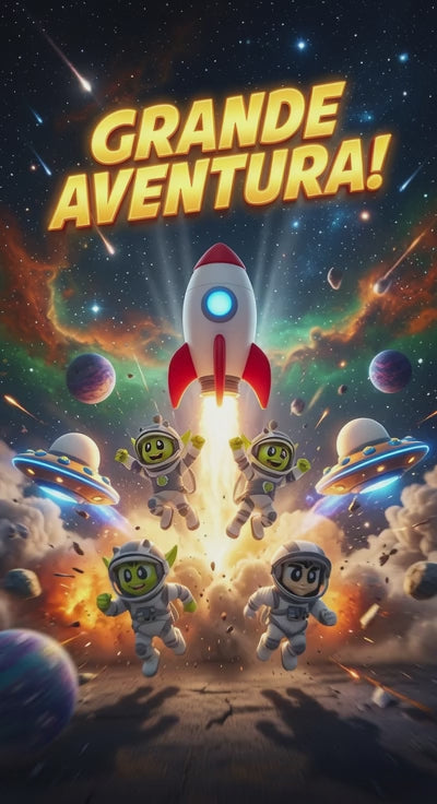 Space Adventure 3D Printed Rocket Kit with Astronauts, UFO & Aliens